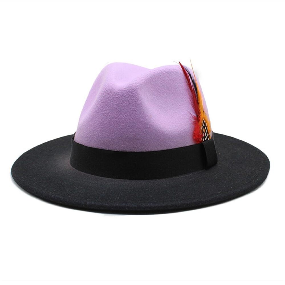9416 Fedora Hat and , Classic Woolen Adjustable Felt Panama Hat
